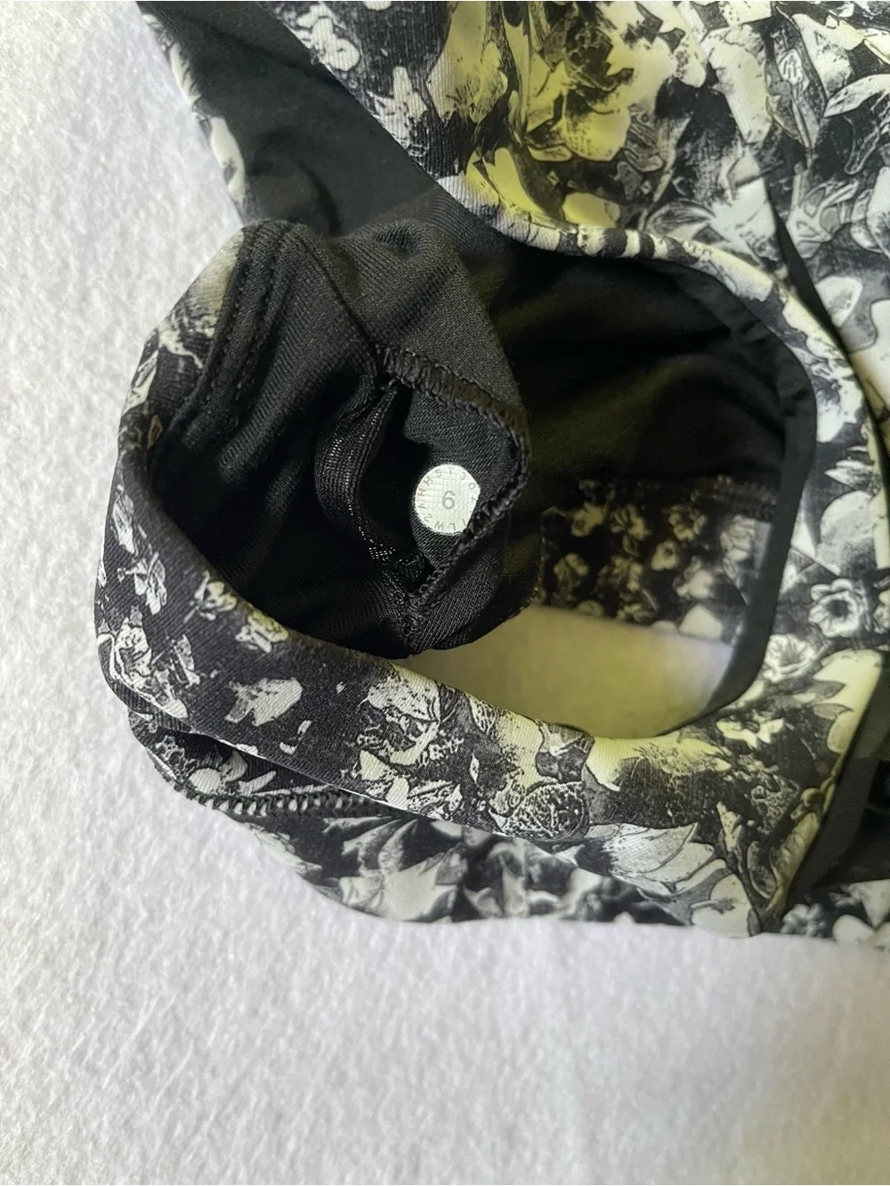 Lululemon athletica Black & White Floral Racerback Sports Bra